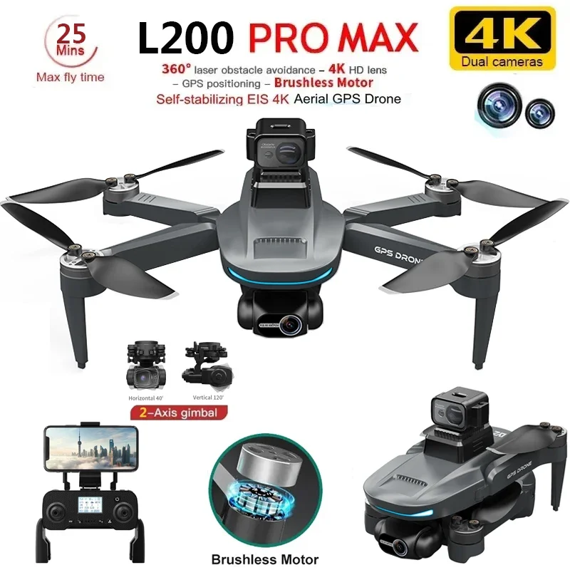 L200 PRO MAX Drone 4K 2-Axis P – обзор и цена Dron Rc Quadcopter