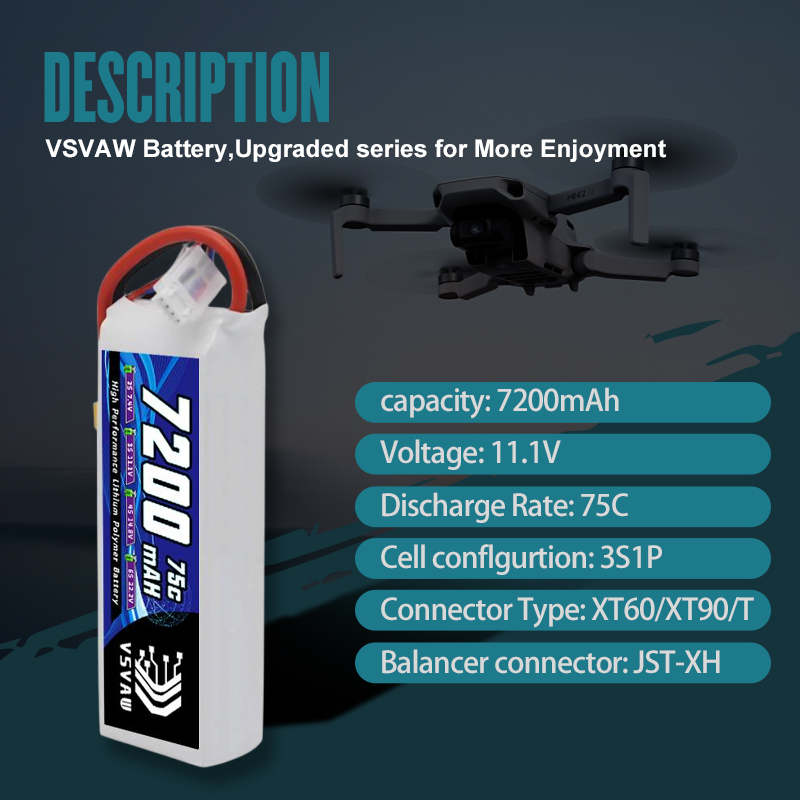 VSVAW 3S Lipo Battery 11.1V 72 – обзор и цена Drone Lipo Battery