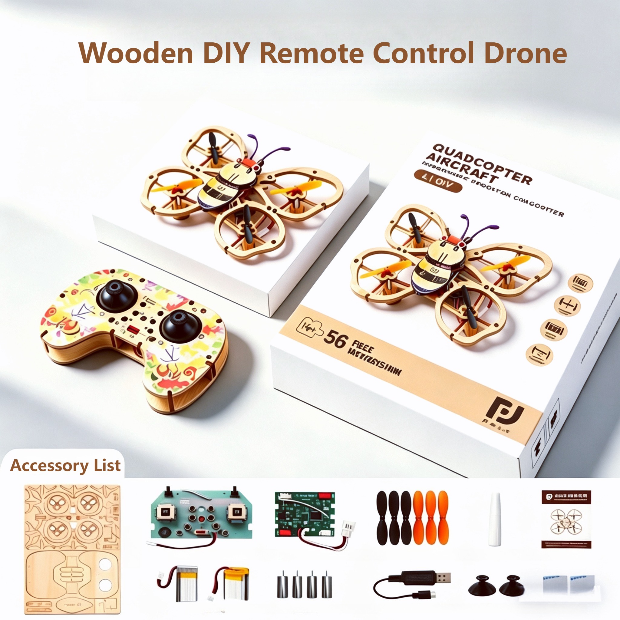 2026 New Wooden DIY Assembled  – обзор и цена Drone Rc Diy