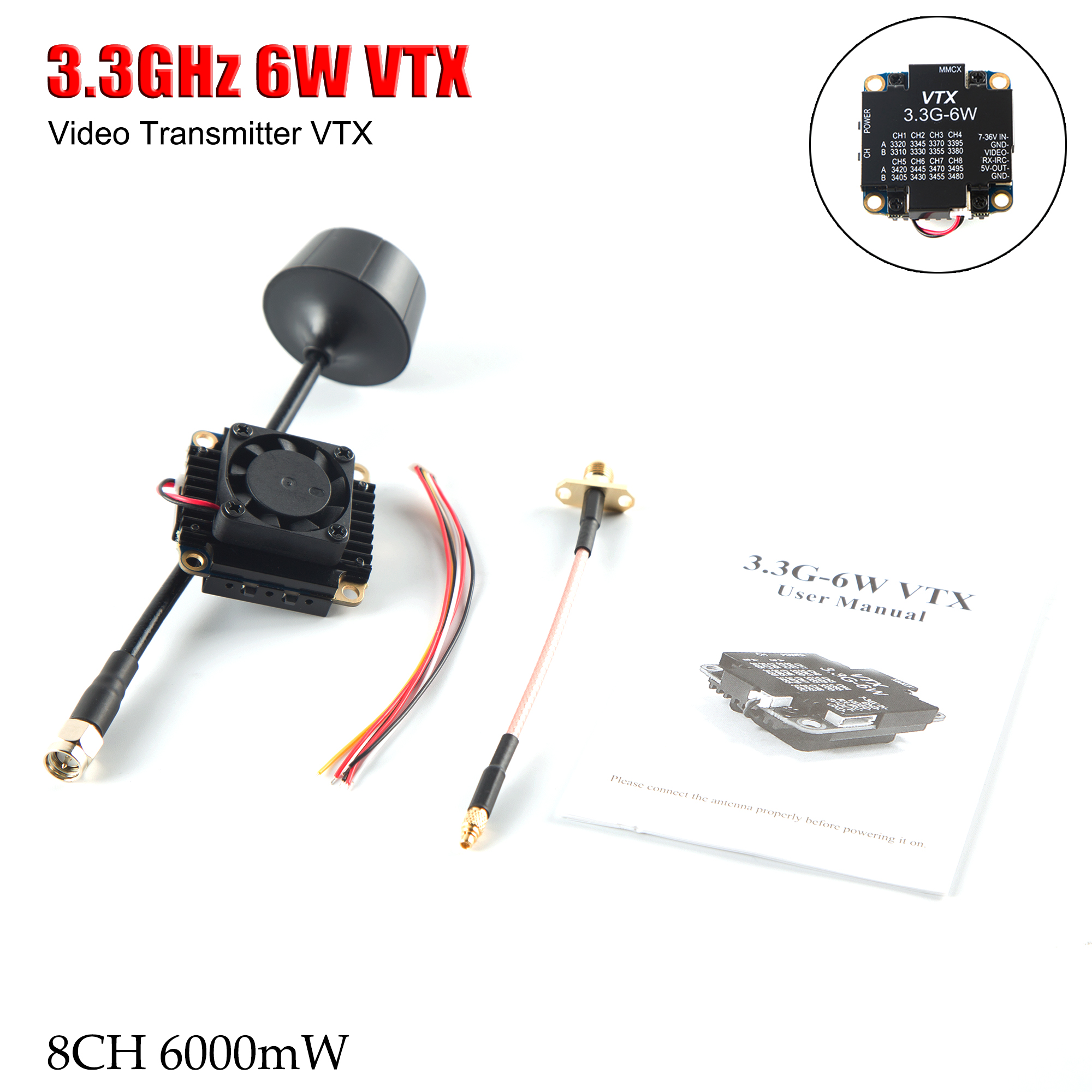 FPV Video Transmitter 3.3G 6W  – обзор и цена Drone Rc Diy